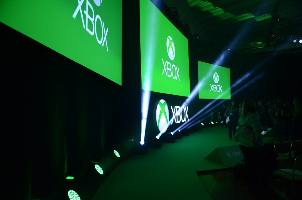 Licht-/ und Tontechnik der Firma Schiffini für den Xbox Stand auf der Gamescom